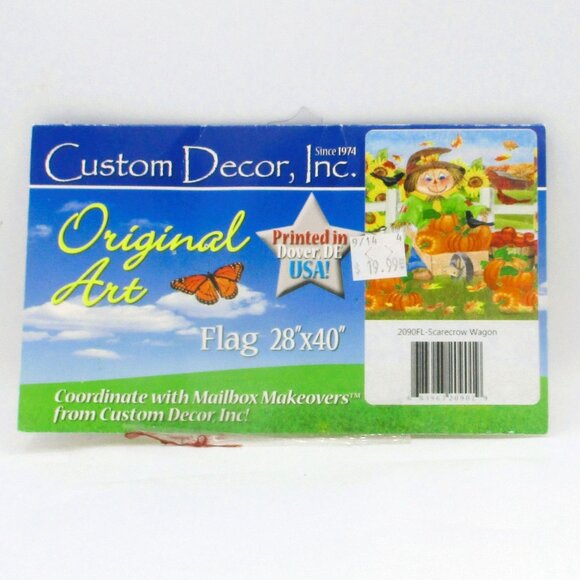 New Scarecrow Wagon Fall Garden Flag 28" X 40" Custom Decor Pumpkin & Sunflower - Picture 5 of 5